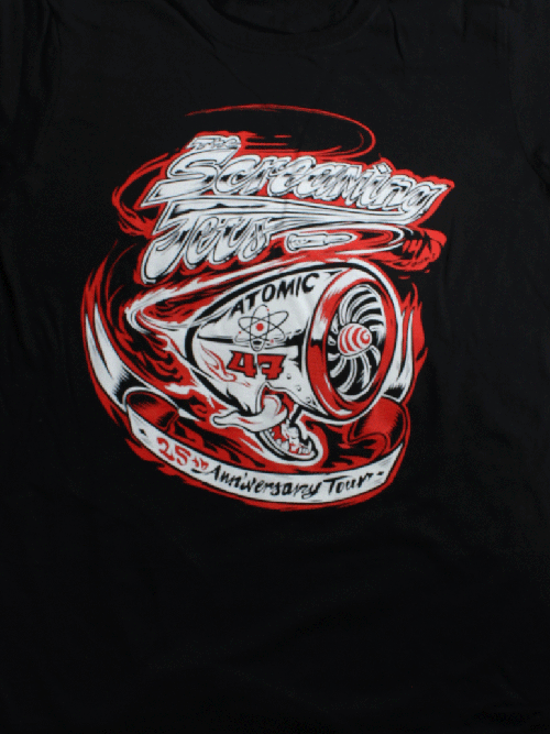 25th Anniversary Black Tshirt by The Screaming Jets