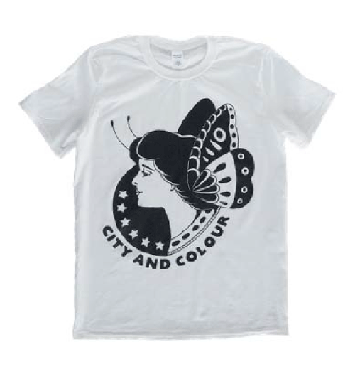 Moth White Tshirt by City And Colour