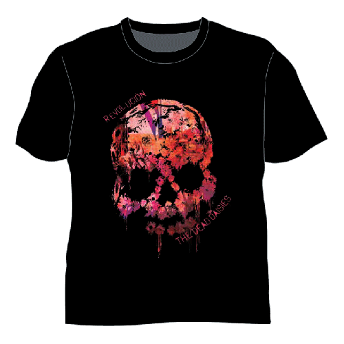 Red Vinyl Skull Black Tshirt by The Dead Daisies