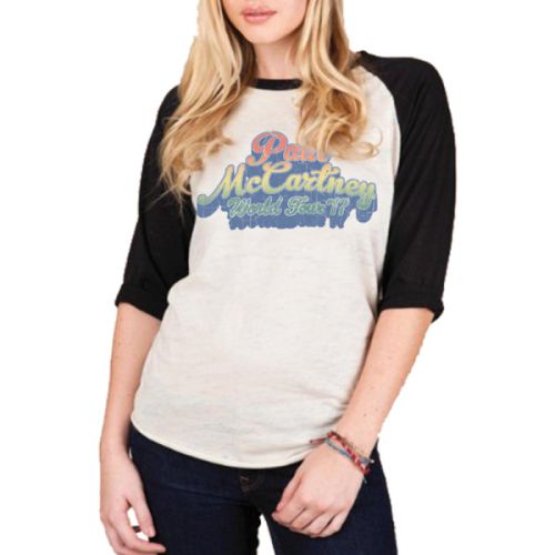 Sunset Black/White Raglan Dateback Tshirt One On One World Tour 2017 by Paul McCartney