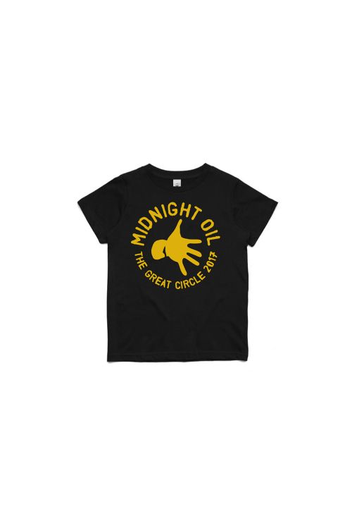 Hand Kids Black Tshirt The Great Circle 2017 Tour by Midnight Oil
