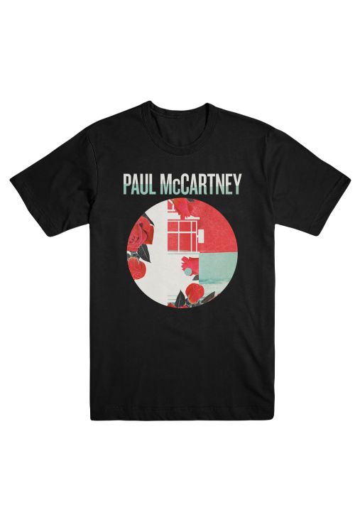 Melbourne Floral Black Tshirt One On One World Tour 2017 by Paul McCartney
