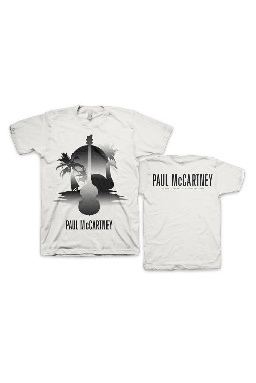 Perth Stencil White Tshirt One On One World Tour by Paul McCartney
