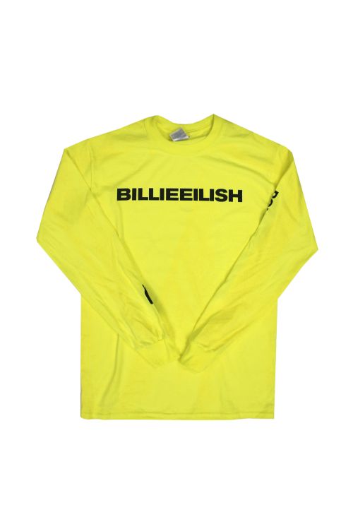 Wide Logo Yellow Longsleeve Tshirt by Billie Eilish