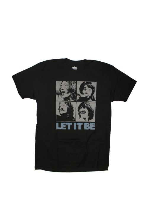 Let It Be Mono Black Tshirt by The Beatles