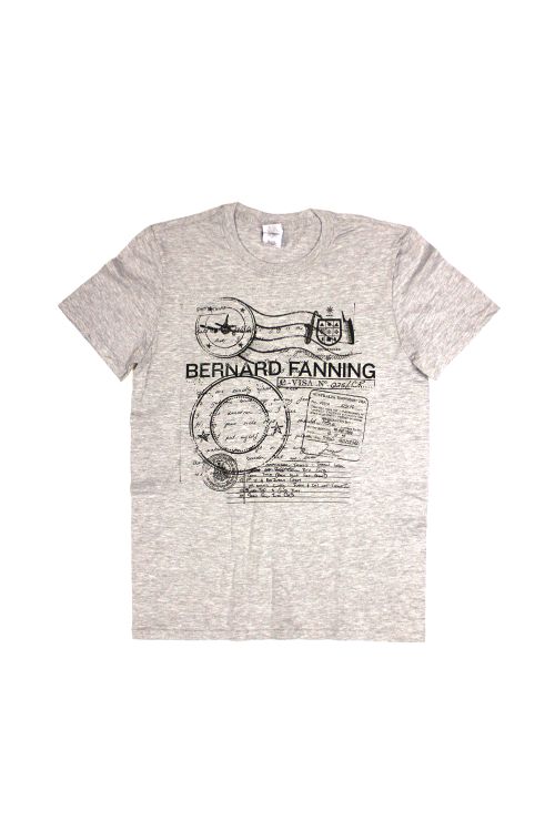 Passport Grey Mens Tshirt by Bernard Fanning