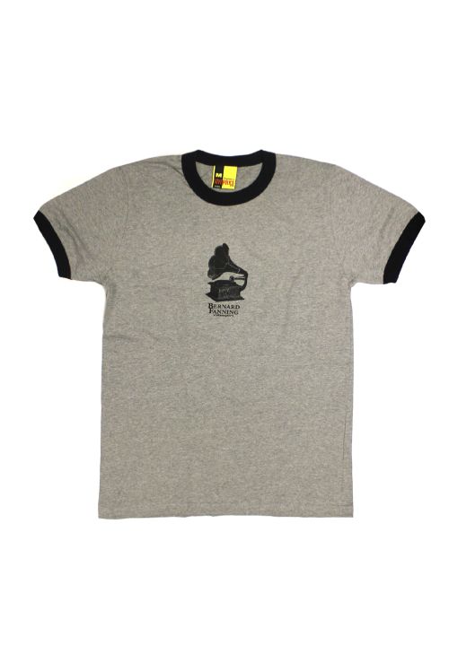 Gramaphone Grey Mens Ringer Tshirt by Bernard Fanning