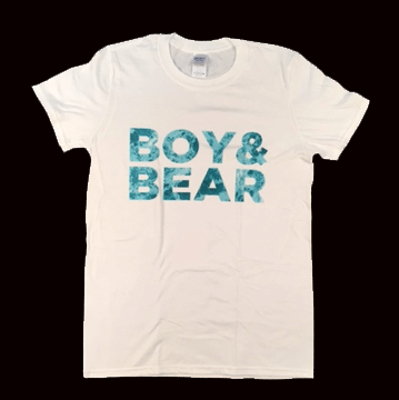 Blue Logo White Tshirt by Boy & Bear