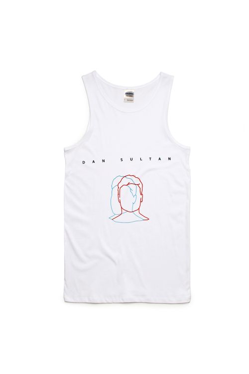 Heads White Singlet/Tank by Dan Sultan