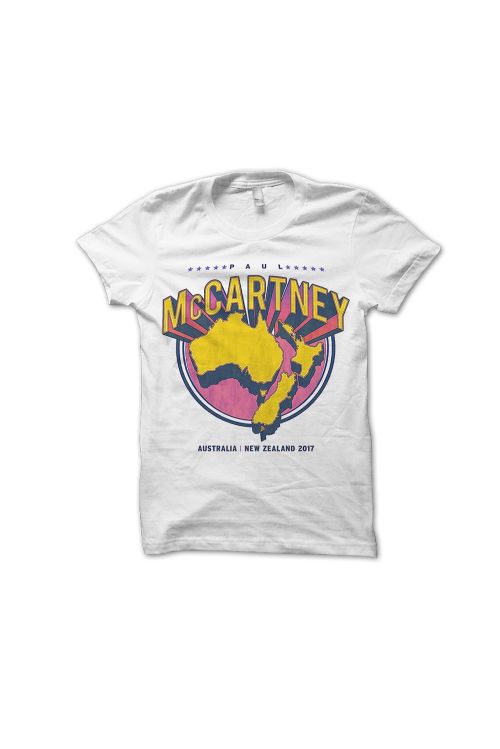 Aus/NZ Downunder White Tshirt One on One World Tour 2017 by Paul McCartney