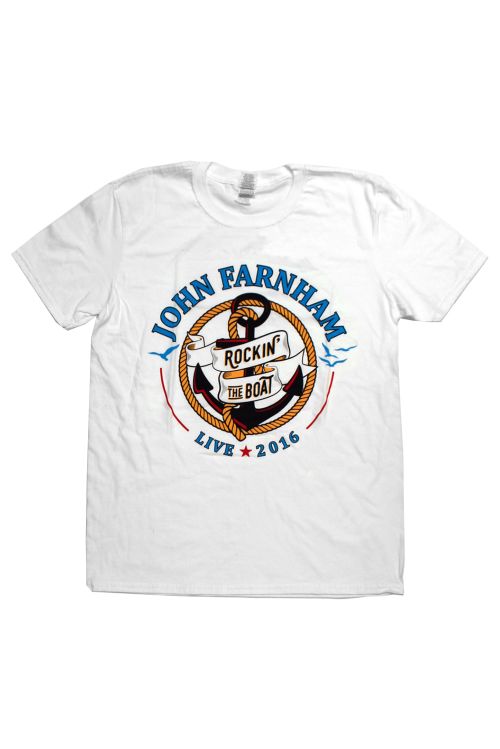 Rocking The Boat 2016 White Tshirt by John Farnham
