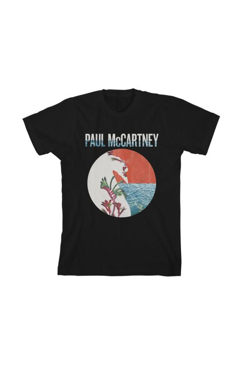 Perth Floral Black Tshirt One On One World Tour 2017 by Paul McCartney