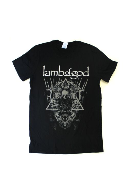 Skulls 512 Black Tshirt Australian 2016 Tour by Lamb Of God