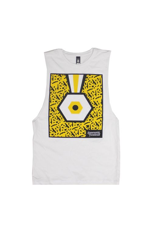 Eyeball White Sleeveless Tshirt by Laneway Festival