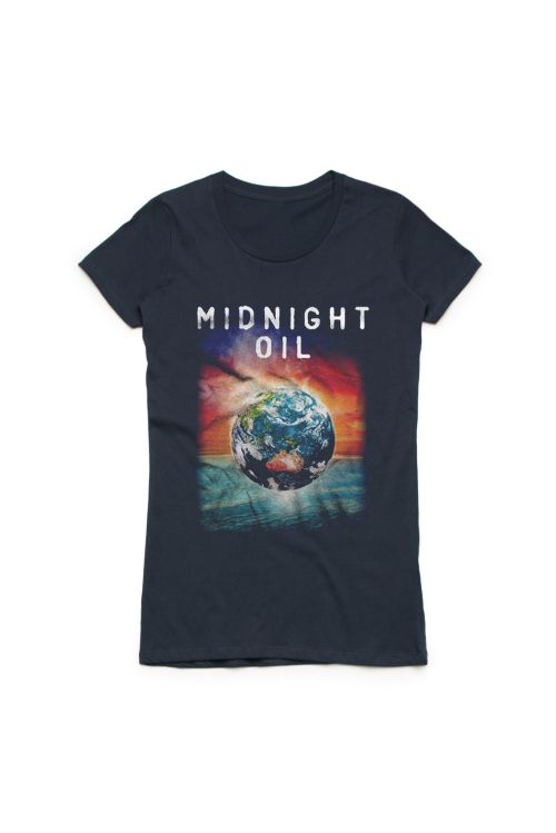 Navy Women's Tshirt The Great Circle 2017 Tour by Midnight Oil