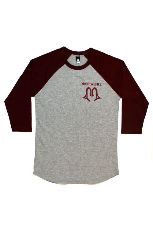 Monteam Raglan Grey/Burgundy by Montaigne