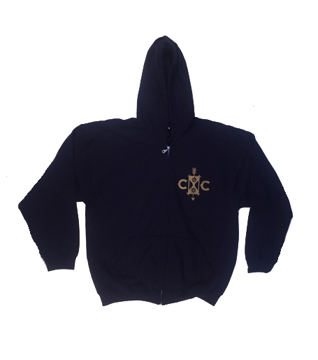 Gold Logo Navy Hoody by City And Colour
