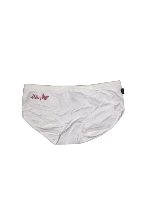 Butterfly White Ladies Underwear by Pete Murray