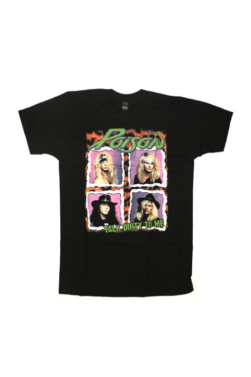 Squares Talk Dirty To Me Black Tshirt by Poison