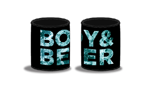 "Boy and Beer" Black/Blue Can Cooler by Boy & Bear