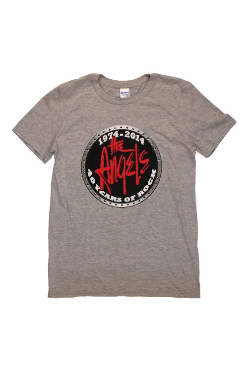 40th Anniversary Grey Tshirt w/dates by The Angels
