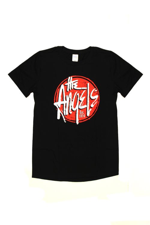 Red Logo Black Tshirt by The Angels