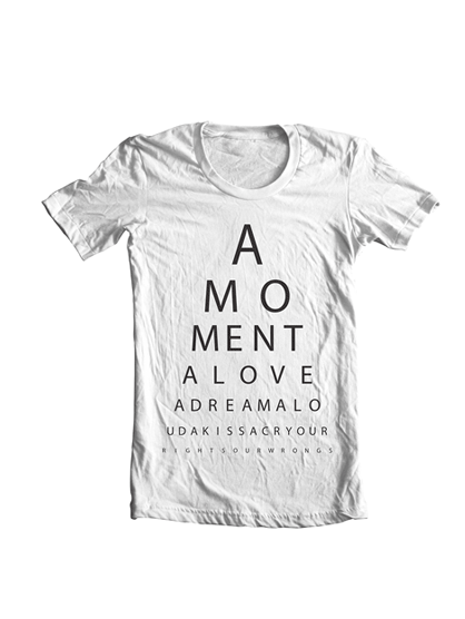 Eye Chart White Unisex Tshirt by Temper Trap