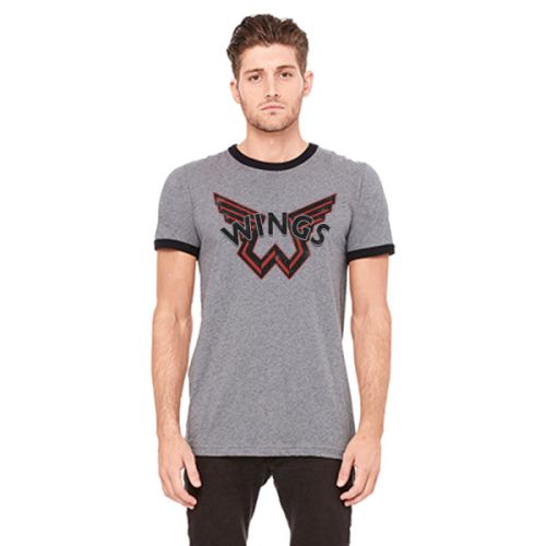 Wings Dark Grey Ringer Tshirt One On One World Tour 2017 by Paul McCartney